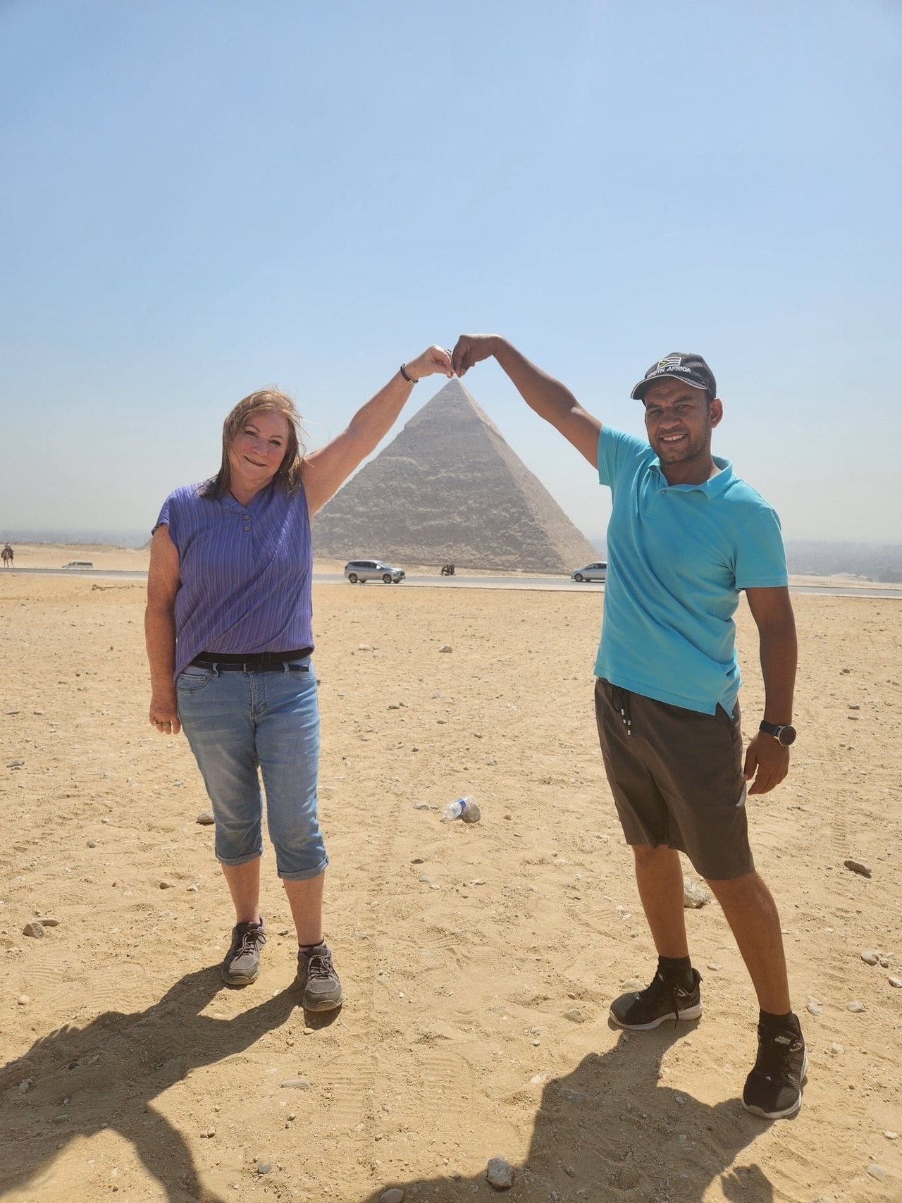 Standing before the Great Pyramid of Giza